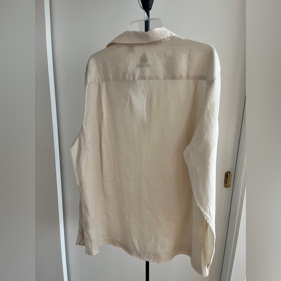 NWT Reunion premium 100% linen tunic Skipper collared casual shirt ivory XXL - Picture 9 of 15